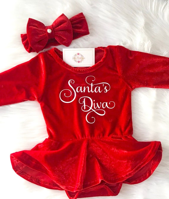 red christmas dress for baby