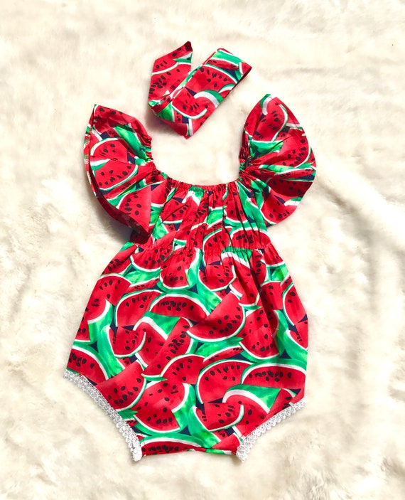 baby girl watermelon romper