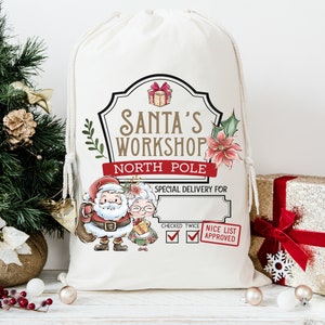 Christmas Kids Sack - Kids Personalized Christmas Sack - Name Christmas Sack - Custom Christmas Sack Adult Christmas Sack Christmas Gift Bag
