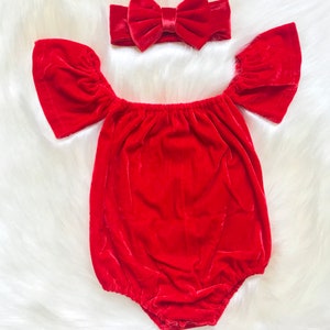 Removable Holiday Baby Bib Plaid Bubble Romper - Christmas Trees main image 1