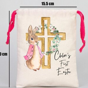 Personalized Easter Bag Custom Easter Gift Easter Egg Sack Easter Bunny Treat Bag Easter Decoration Kids Easter Egg Hunt Basket