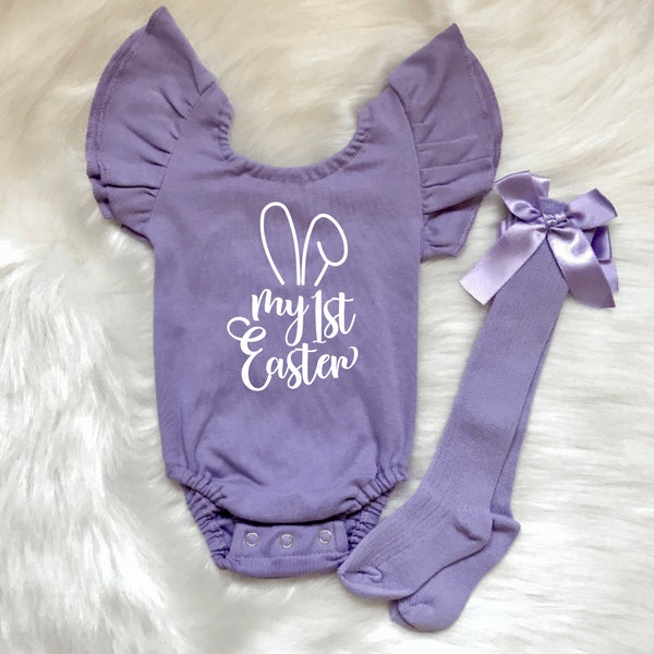 My First Easter Leotard - Baby Girl First Easter Outfit - Custom Baby Leotard