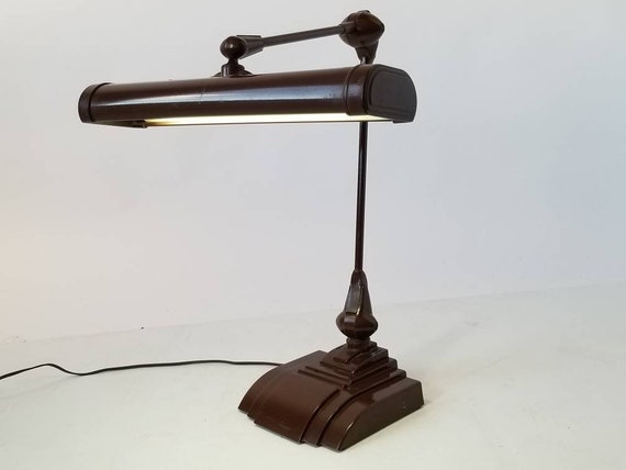 1950 S Industrial Lamp With Fluorescent Desk Luxo Usa Etsy