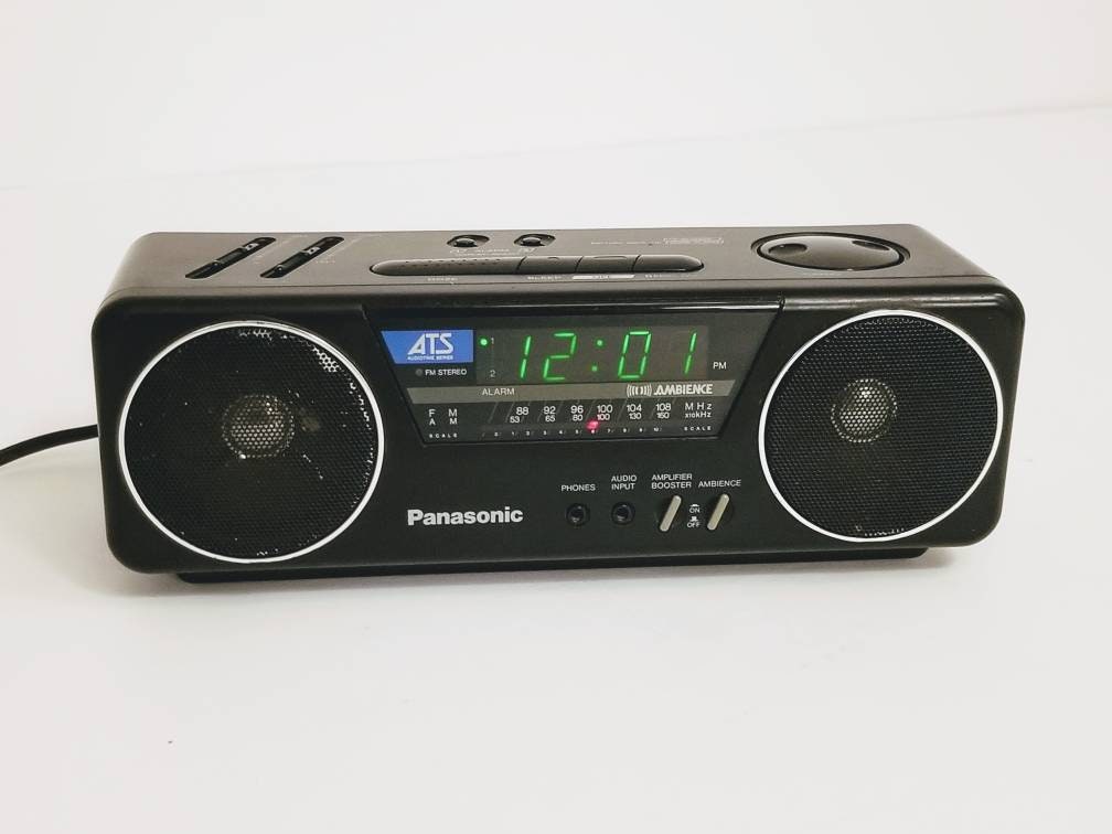 Radio Reveil Retro Vintage Portable Look 60's - Poste Radio FM/AM - Ecran  LCD - Alarme Snooze - Temperature ( C/F) Date Heure - Haut Parleur Stereo