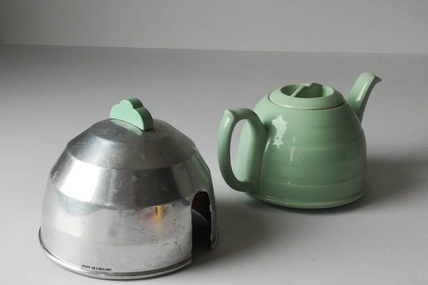 PORCELAIN TEAPOT & STOVE COVER Made in England Vintage 1940 Etsy