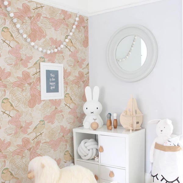 Light Pink Temporary Wallpaper Etsy