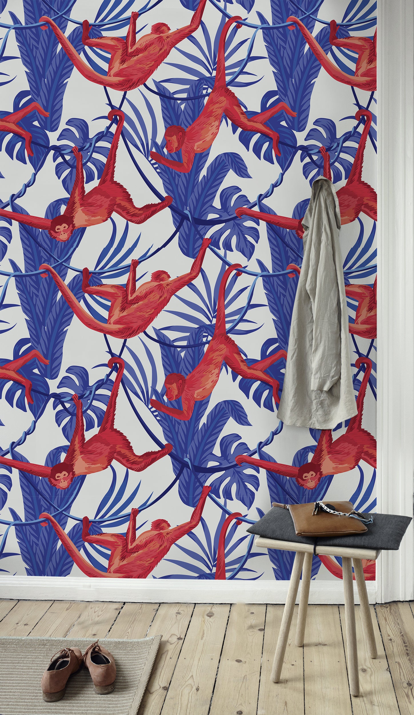 Monkey Peel and Stick Removable Wallpaper Wall Decor - Etsy