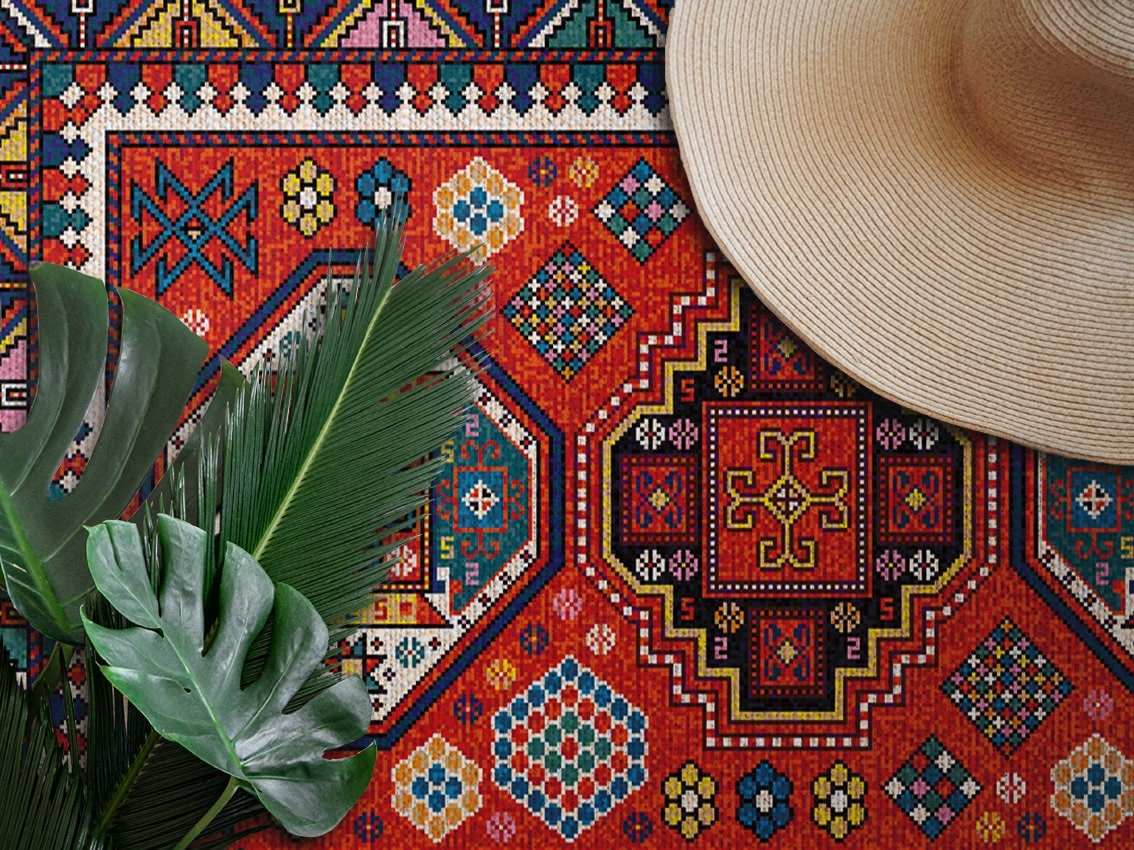 Vinyl Rug Mat Malu #47 Vinyl Floor Mat, Vinyl Rug, Rugs for Living Room, Kitchen Mat ...