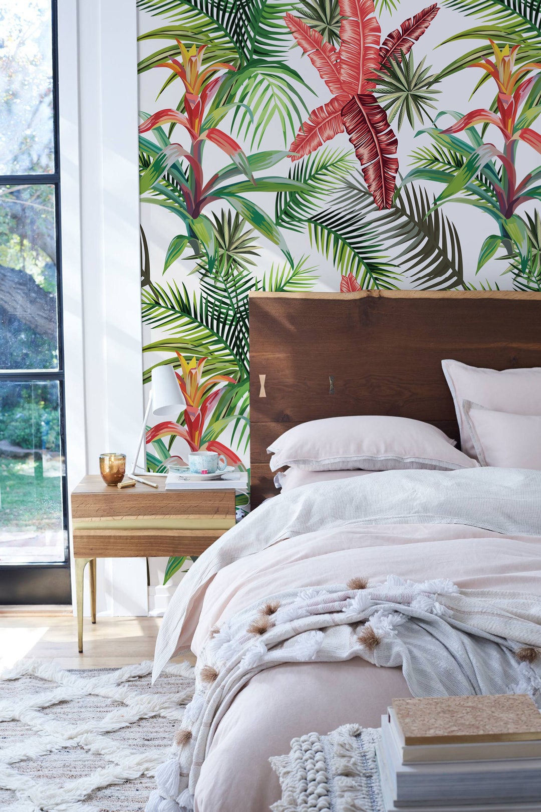 Tropical Jungle Removable Wallpaper Traditional Green Etsy