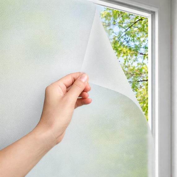 Gefrostete Fenster Sichtschutzfolie, dekorativer Glasmalerei-Effekt, matte Sichtschutzfolie für Badezimmer und Büro