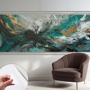 Papier peint Vortex artistique abstrait turquoise, papier peint autocollant ou intissé, dimensions personnalisées, impression haute résolution