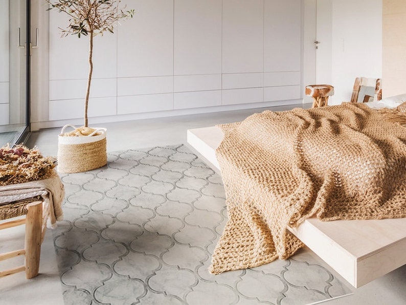 Vladimire #209 Vinyl Floor Mat, Vinyl Rug, Rugs For Living Room, Kitchen Mat, Moroccan, Marble Floor Decor, Home Decor, White, Grey, Floor image 2