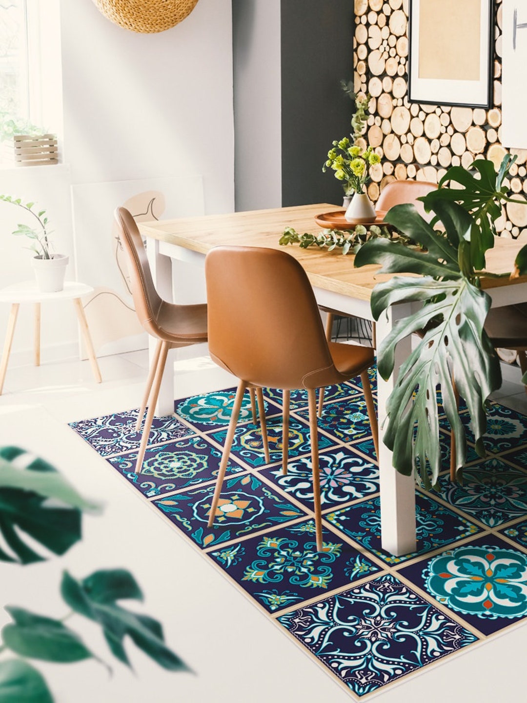 Aquamarin 18 Vinyl Floor Mat, Vinyl Rug, Rugs for Living Room, Kitchen