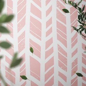 Pipie Pastel #43 Vinyl Floor Mat, Vinyl Rug, Rugs For Living Room, Kitchen Mat, Herringbone, Colorful PVC Mat, Home Decor, White, Pink