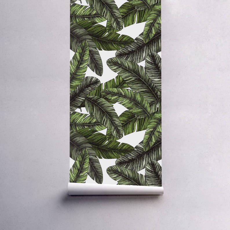 Banana Leaves Wallpaper Self Adhesive Wall Covering | Etsy