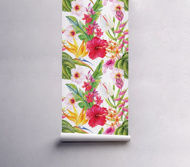 Red Floral Peel And Stick Wallpaper - Buy Bold Red Floral Peel N Stick