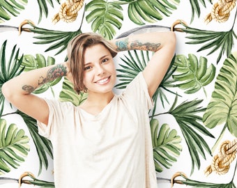 Monstera Leaf Removable Wallpaper, Traditional,  Leaves Print Wall Mural, Self Adhesive Wall Decal, Temporary Peel And Stick  #23