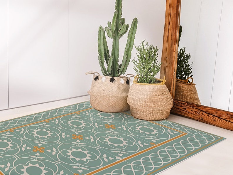 Indigo 146 Vinyl Floor Mat Vinyl Rug Rugs for Living Room Etsy