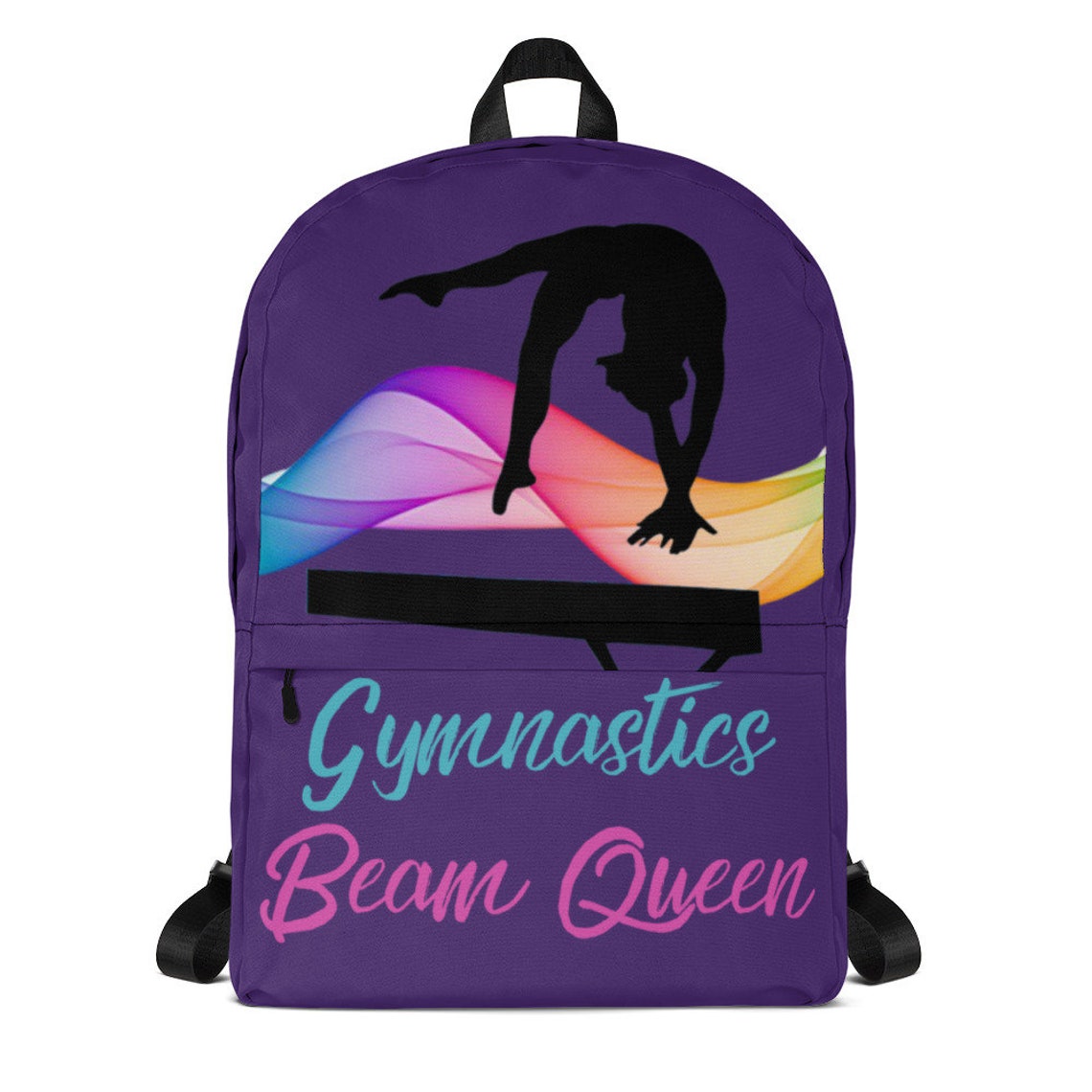 Gymnastics Backpack Gymnastics Beam Queen Swirl Purple School Etsy