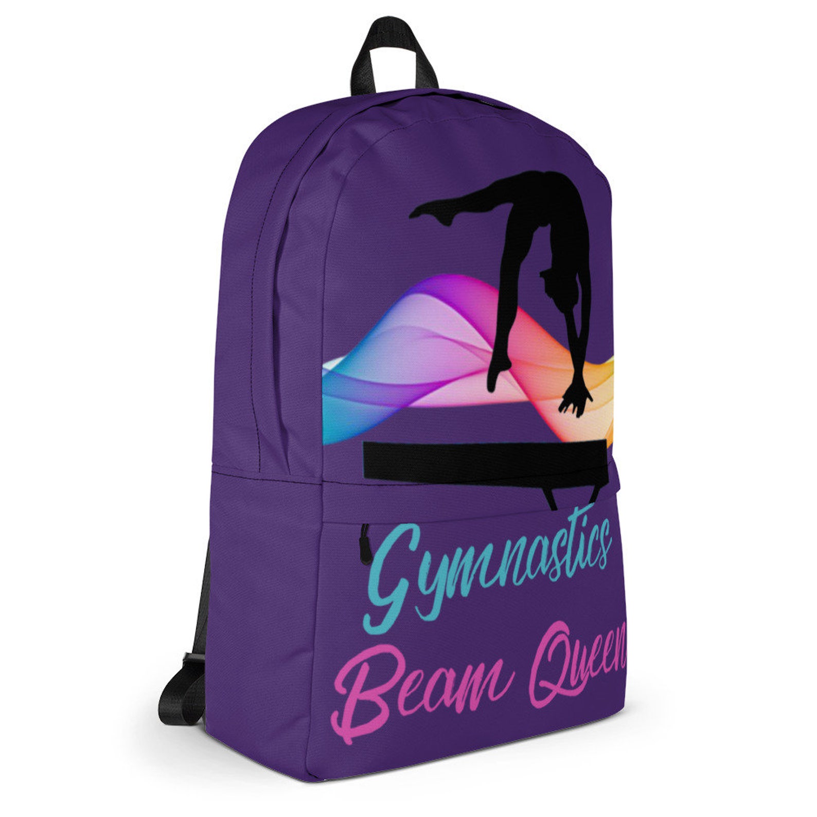 Gymnastics Backpack Gymnastics Beam Queen Swirl Purple School Etsy