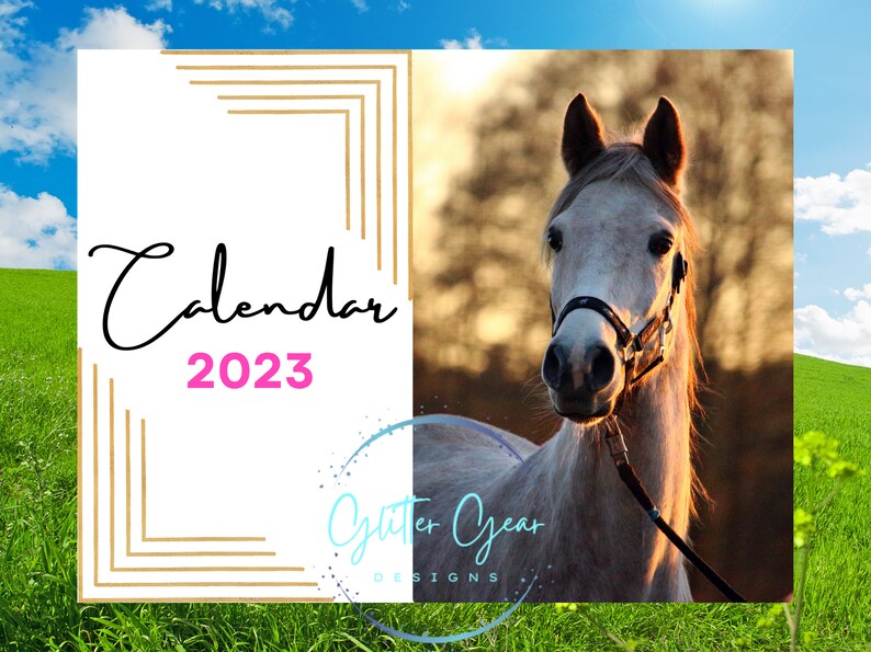 2023 Printable Horse Calendar Beautiful Horse for Calendar Etsy