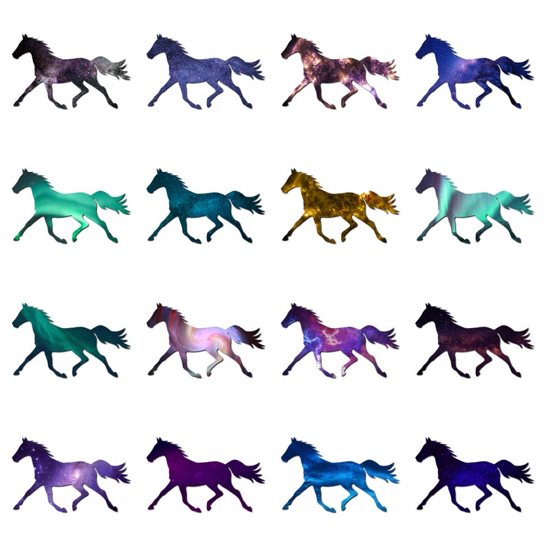 21 Galaxy Horses Trotting Bundle Instant Download in PNG Format 300 Dpi ...