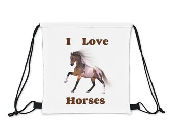 Cute Horse Themed Gift for Girls Horse Backpack-Pink,I Love Horses Drawstring Bag 