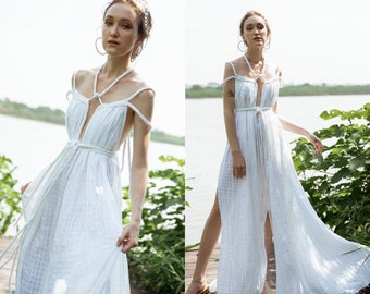 IZA Goddess Dress • Bridesmaid Dress • Boho Dress • White Greek Maternity Dress • Bohemian Dress • Goddess Wedding Dress • Goddess Gown