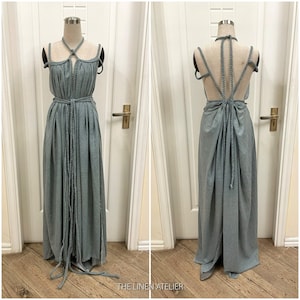 IZA Goddess Dress • Boho Maxi Dress • Simple Boho Wedding Dress • Egyptian Goddess Dress • Roman Style Dress Roman Goddess Dress Dusty Blue