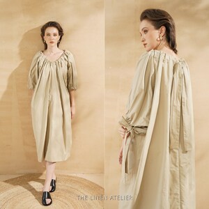 LAYLA Oversized Boxy Khaki Dress | Street Style Trend | Handmade to Order | elegant pregnancy dresses | plus size womens clothing