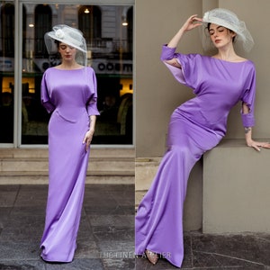MARJORIE Formal Evening Long Dress | Bridesmaid Silk Dress | Long Sleeve Silk Wedding Dress | Minimalist Wedding Dress | Silk Maxi Dress