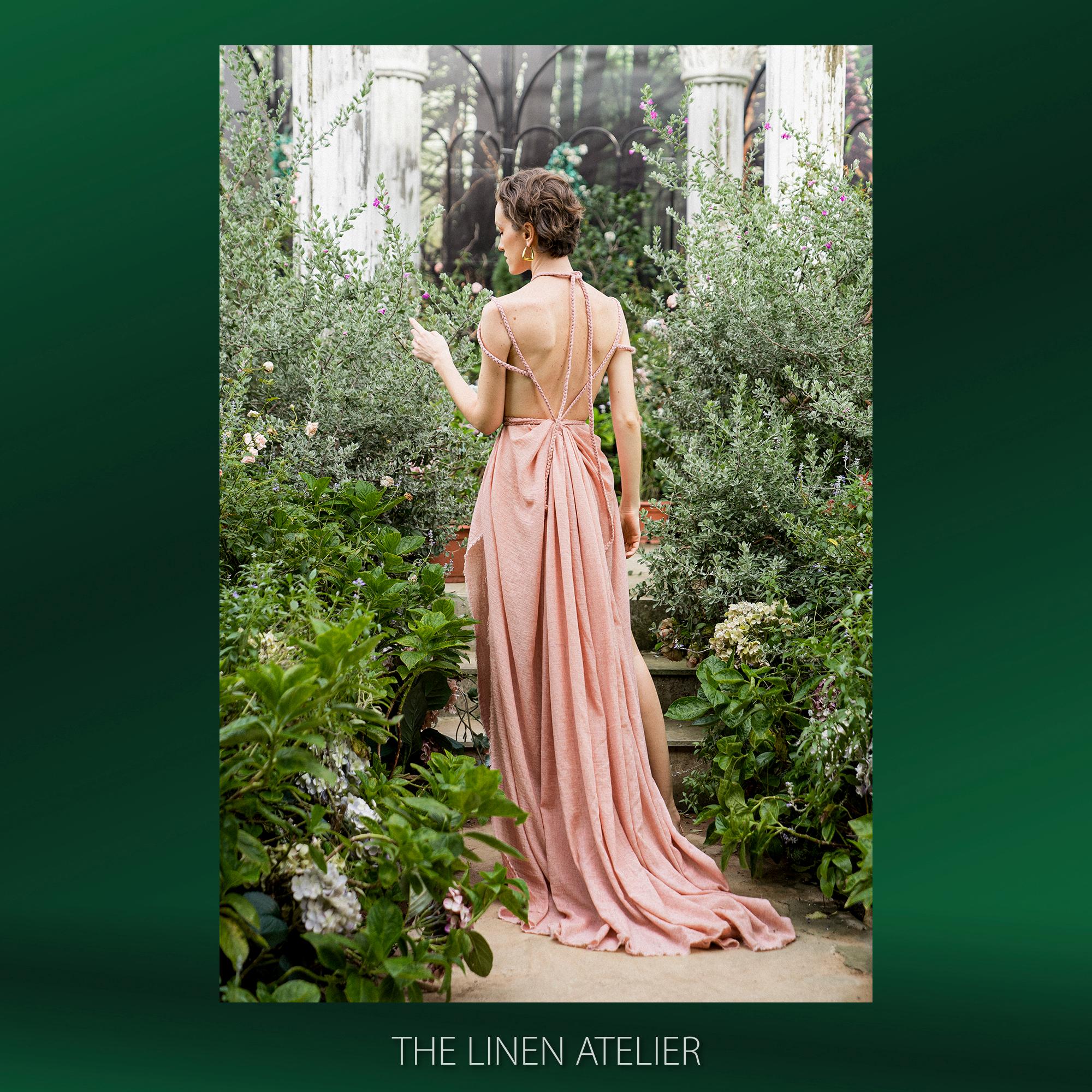 open lace back dress Aphrodite Floral Tulle Gown