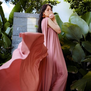JENNA Santoria Dress | Flying Dress | Floor Length Wedding Guest Dress | Maxi Dress | Bridesmaid Silk Dress