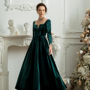 LAURA Velvet Dresses for Women Green Cocktail Dress Winter - Etsy