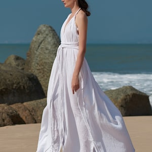 RHEA Goddess Gown | White Toga Dress | Greek Goddess Dress | Maxi Dress Boho | Wedding Guest Dress | Sleeveless Dress | Grecian Dress Long