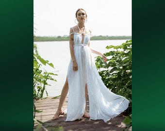 IZA Goddess Dress • Bridesmaid Dress • Boho Dress • White Greek Maternity Dress • Bohemian Dress • Goddess Wedding Dress • Goddess Gown