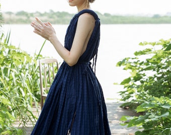 hera goddess blue dress Hera Dress in Desert Sand main image 1
