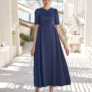 ESTHER Satin Dress With Sleeves | Dress For Women Wedding Guest | Mother Of The Bride Dress | Mother Of Groom Dress | Cottagecore Dress Silk