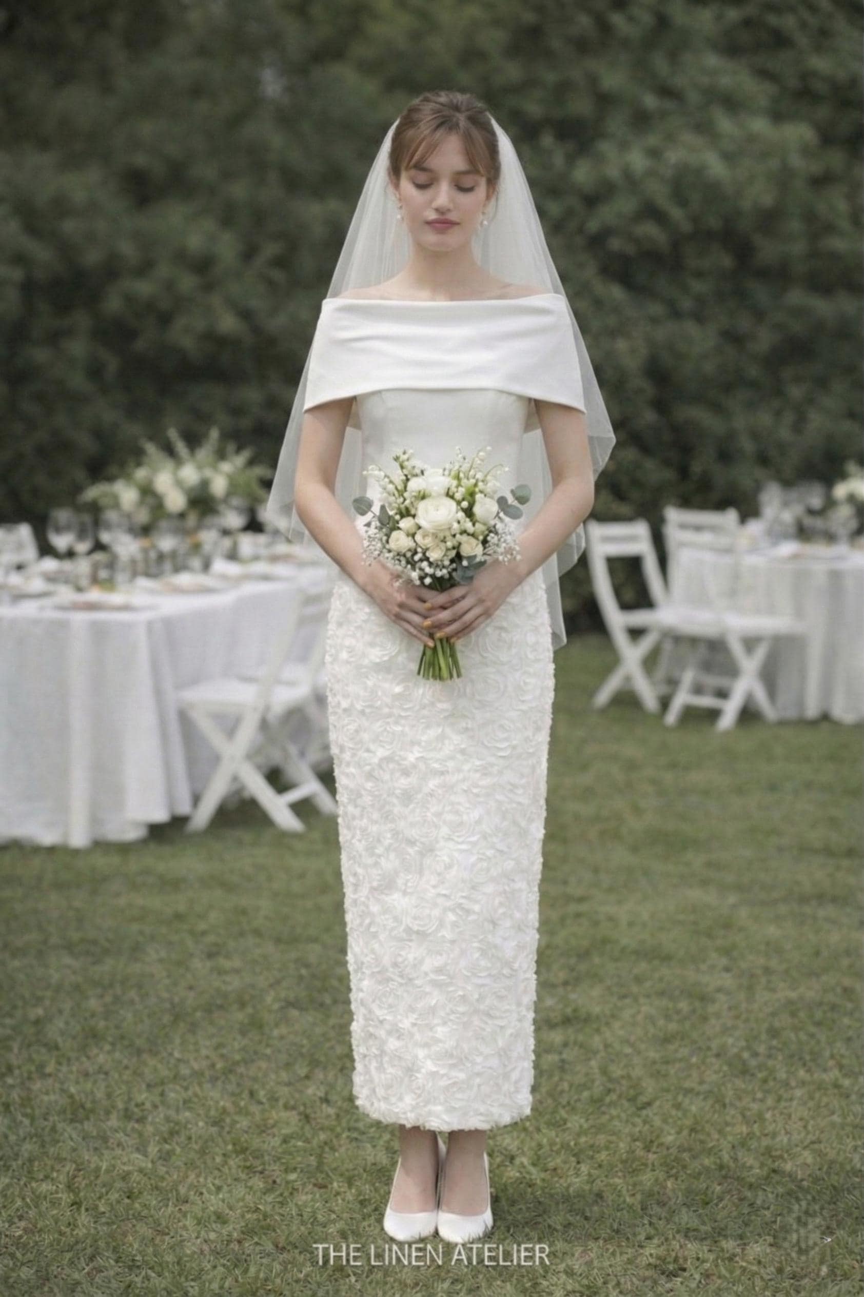 lace cap sleeve mermaid wedding dress Floral Beaded Cap Sleeve Mermaid Lace Ivory Wedding Dress with Chapel Train main image 1