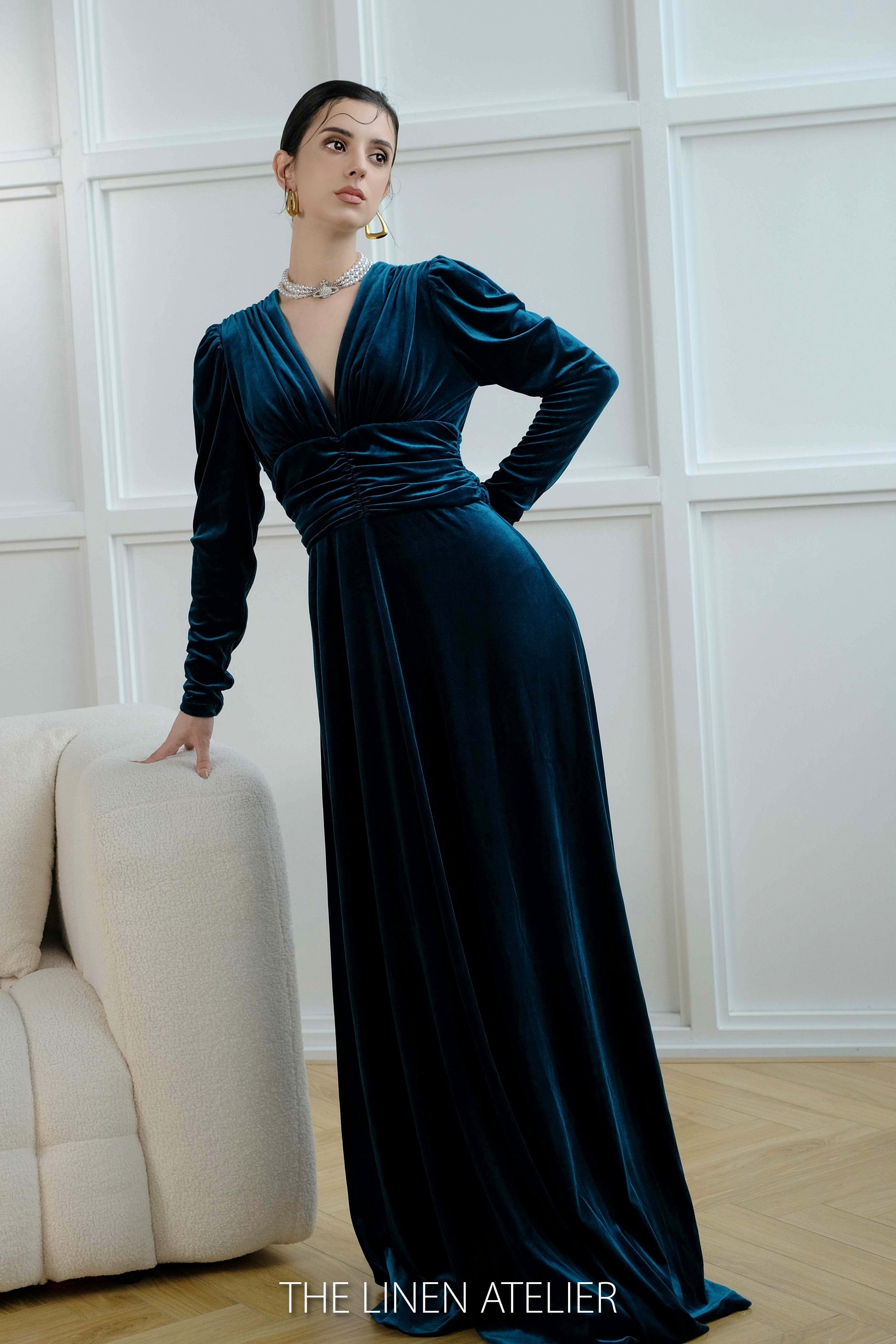 dark teal velvet bridesmaid dresses Plus Size Velvet Bridesmaid Dresses Mermaid Off Shoulder main image 0