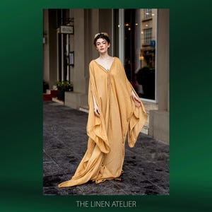 JOANNE Mustard Yellow Kaftan Dress | Plus Size Kaftan Dress | Goddess Wedding Dress | Greek Dress For Women | Grecian Wedding Dress