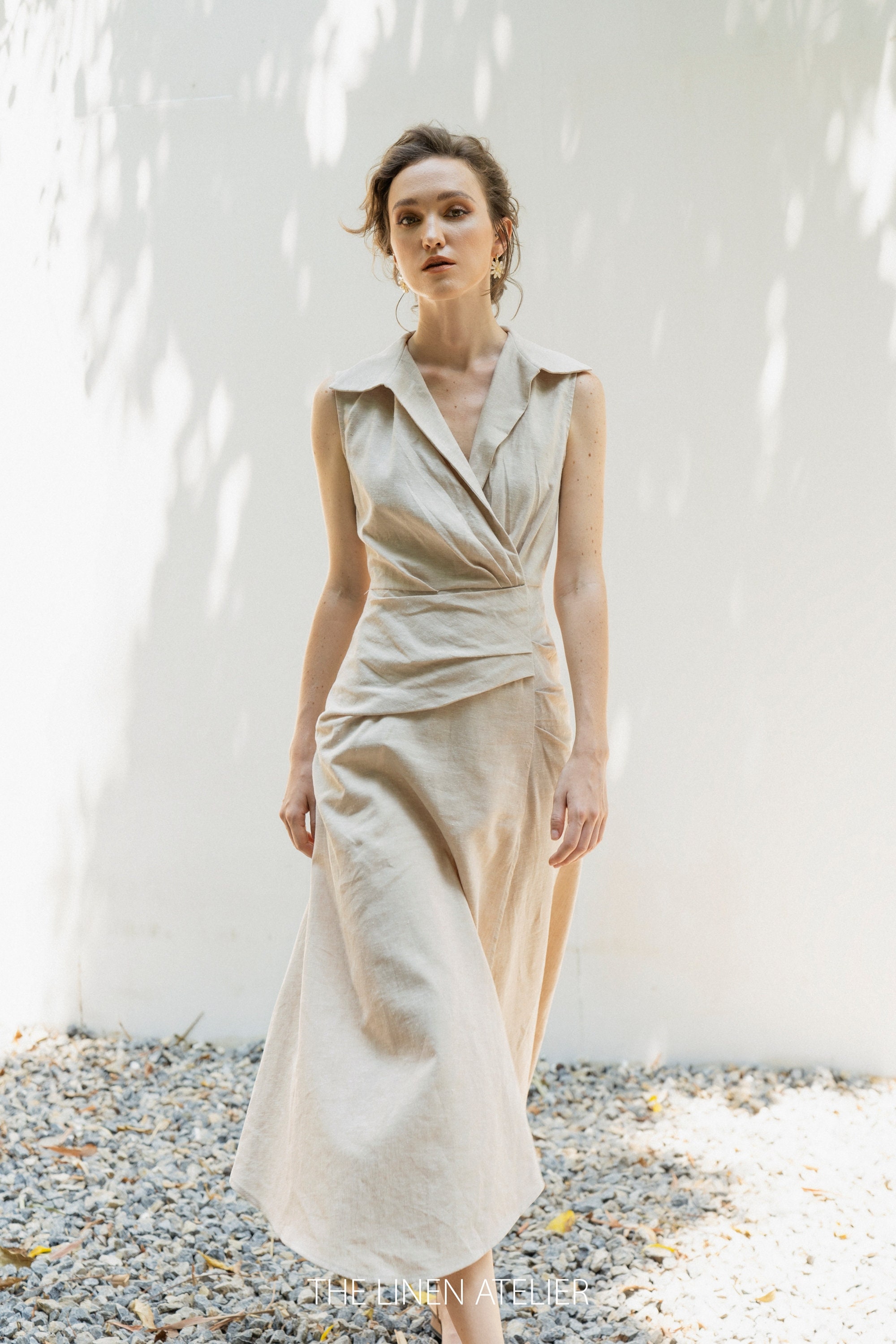 linen utility dress Frank & Eileen Ireland DRESS White, Italian Performance Linen White XL
