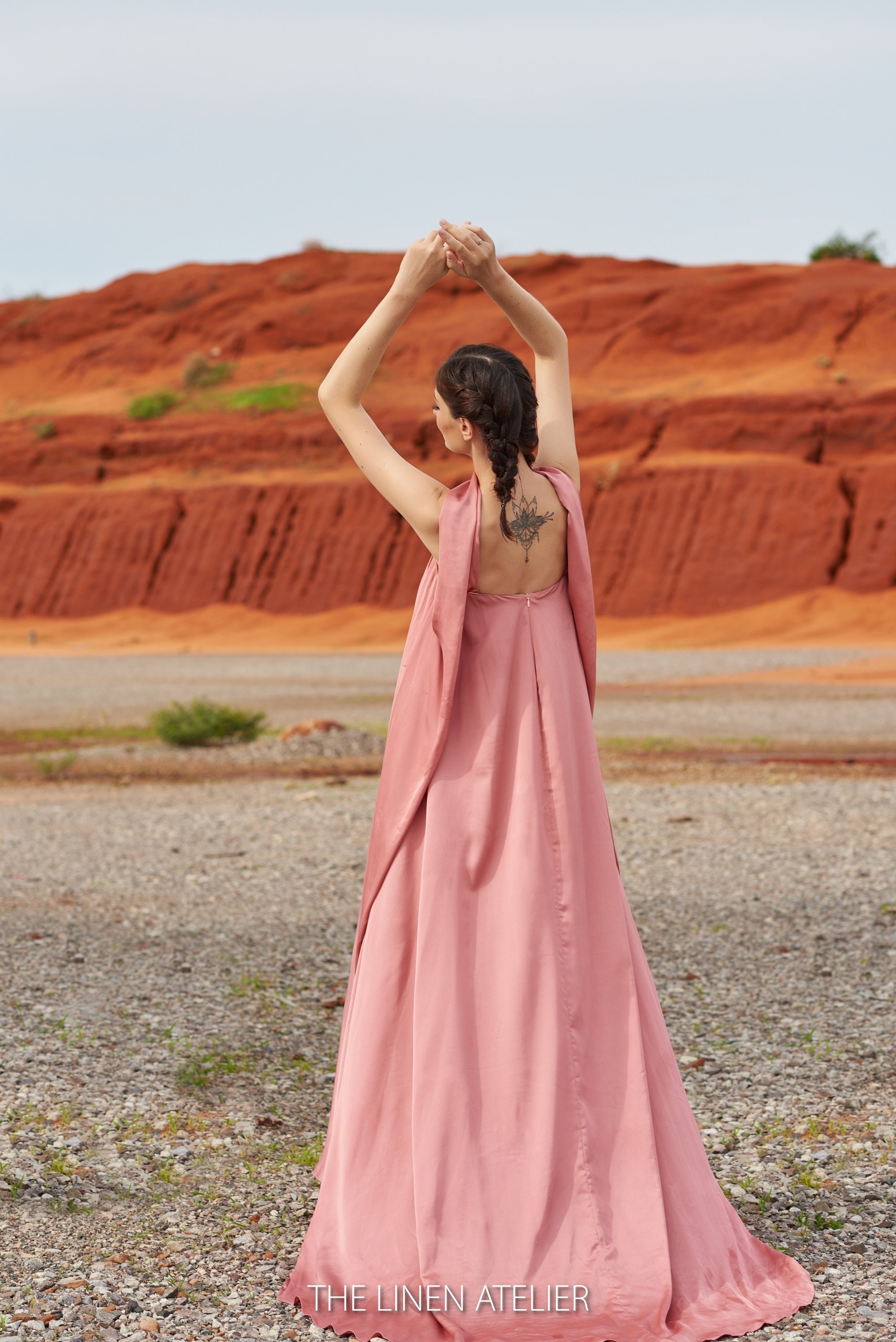 Satin Halter Maxi Dress | Flowy Grecian Gown Satin Halter Maxi Dress | Flowy Grecian Gown