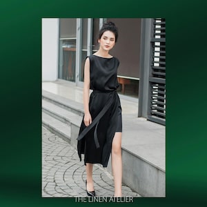 GAIA Dress With Both Side Split | women wedding guest dress | bridesmaid dress | summer wedding guest dress | double slit dress