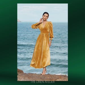 LELA Fit And Flare Party Evening Dress | Elegant Velvet Dress | Evening Gowns For Women | Prom Dress Long | Bridesmaid Velvet Maxi Dress