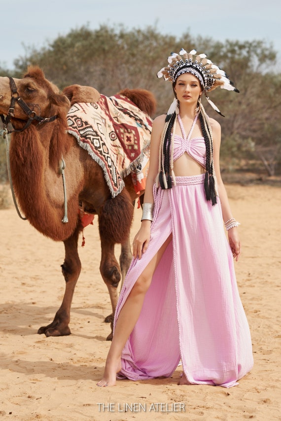 Handmade Braided Halter Top and Skirt Set | Greek Goddess Outfit
