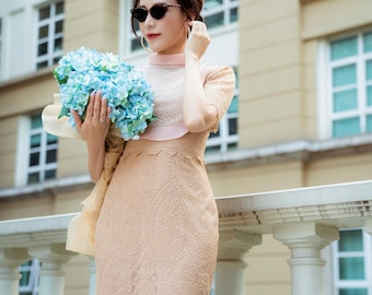 Elegant Lace Pencil Ariana Dress  – Formal Midi Dress for Work or Events