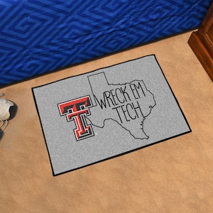 Texas Tech State Outline Accent Rug Texas Tech Welcome Mat Etsy 