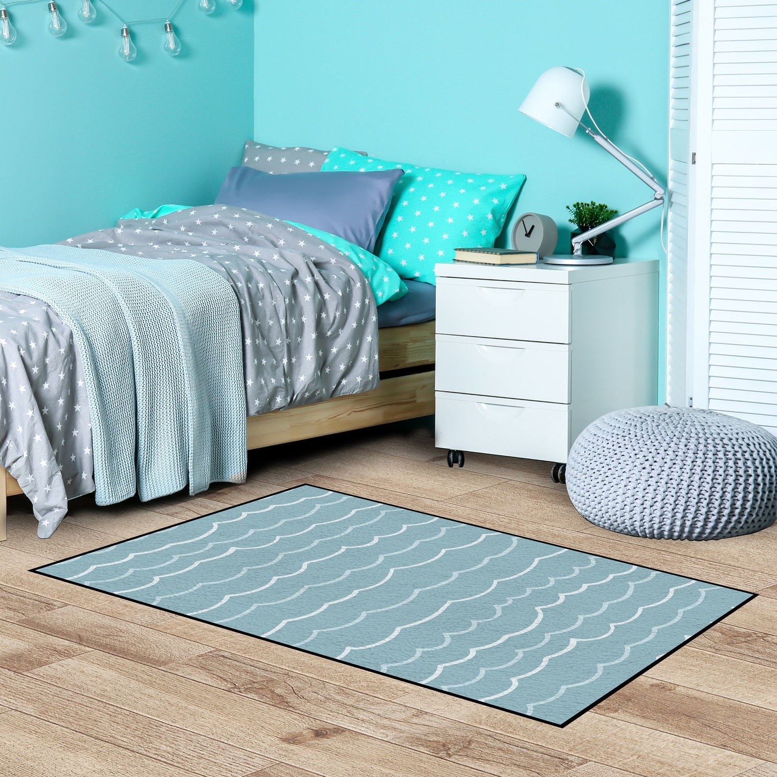 Sea Waves Doodle Rug Personalized Rug Nursery Kids Etsy