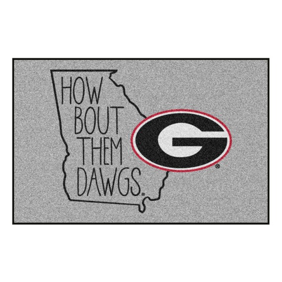 Georgia Bulldogs State Outline Accent Rug Uga Bulldogs Etsy